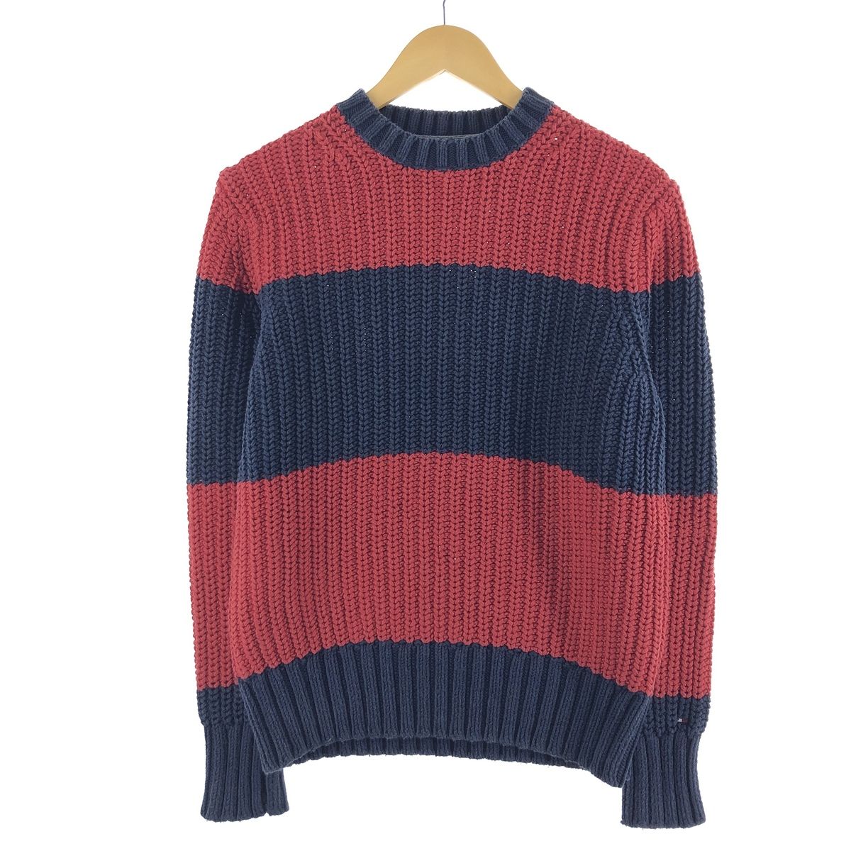 古着 トミーヒルフィガー TOMMY HILFIGER ボーダー柄 コットンニット