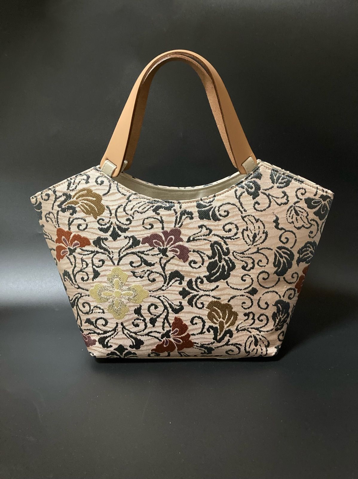 正絹経錦(たてにしき)利休和装バッグ(西陣織) 正絹経錦(たてにしき)利休和装バッグ(西陣織) 西陣織 利休バッグ No.1 和装