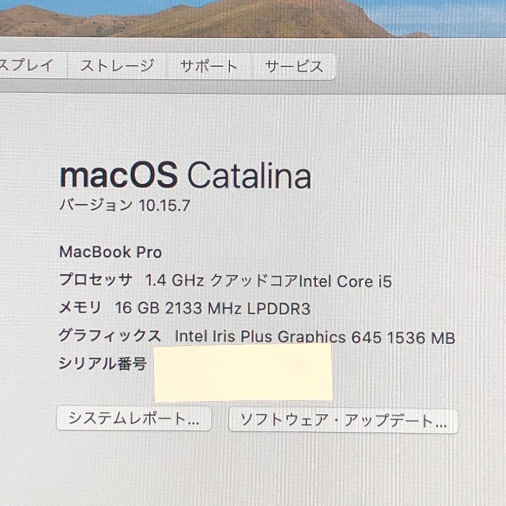 本体のみ】Apple MacBook Pro (13インチ 2020 Thunderbolt 3ポートx2  