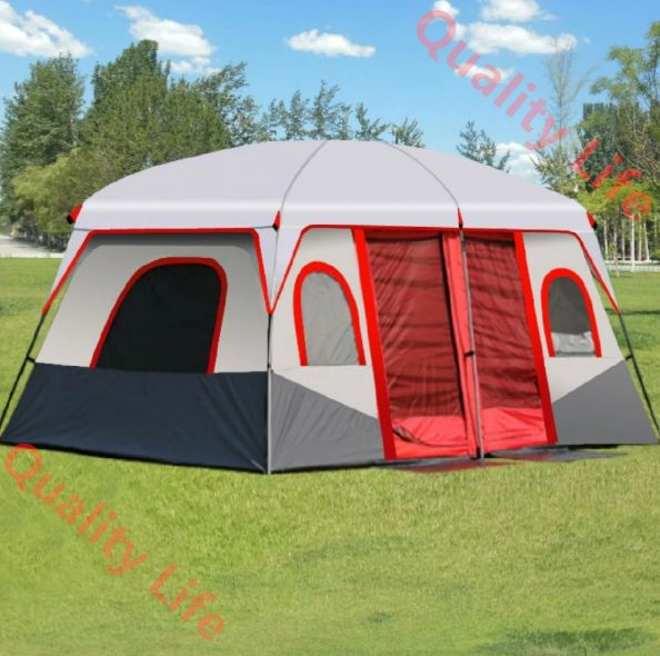 ファミリアベスト 大型キャンプテント キャノピーテント リビング ２ルーム付き 4-6人 8-12人用 快適な居心地 防雨 日よけ 家族連れ 友達多人用 二重構造 前室付き アウトドア キャンプ 大型 ファミリーテント 防雨バックパッキングテント4-6人