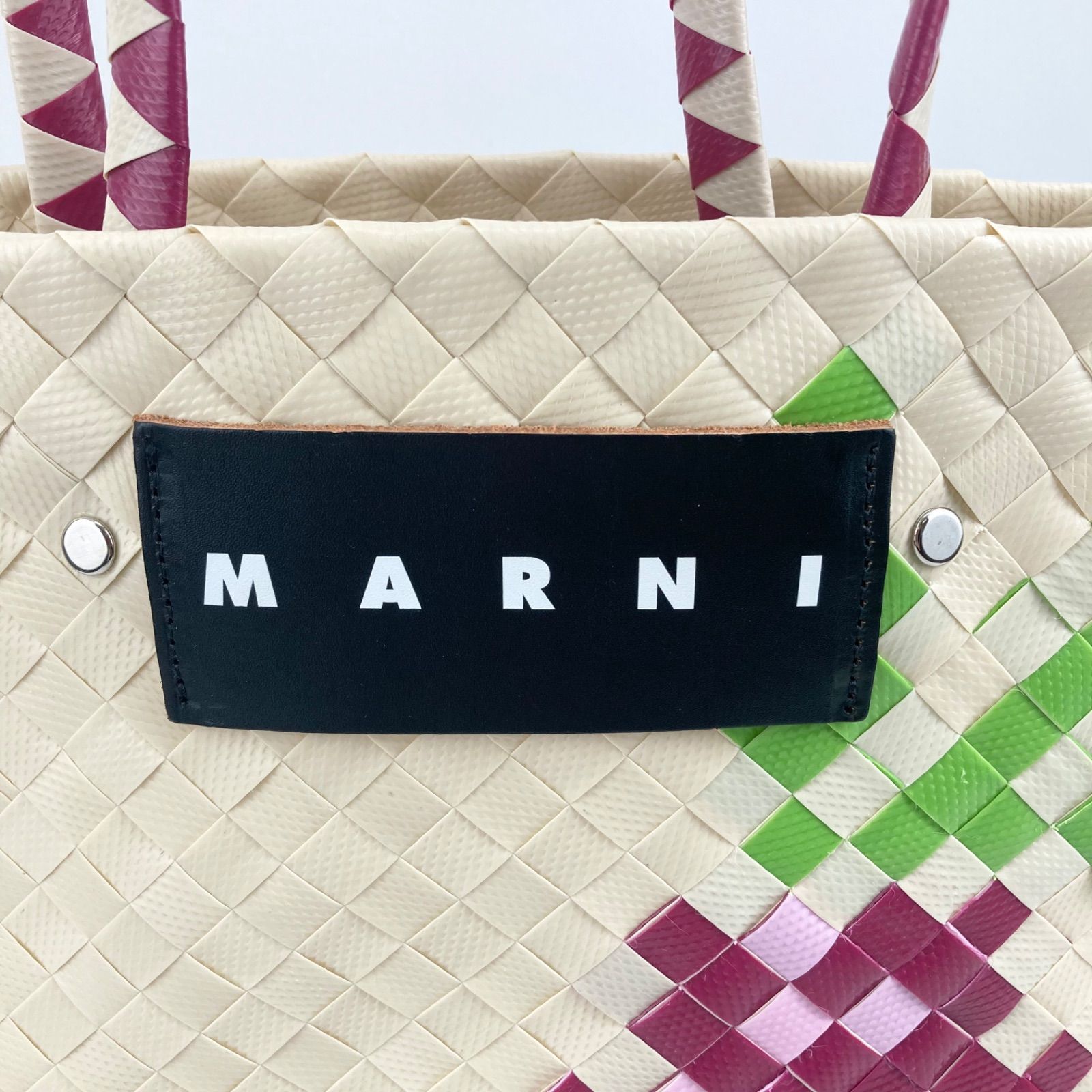 MARNI マルニ マーケットスモールバッグ フラワーモチーフ かごバッグ 