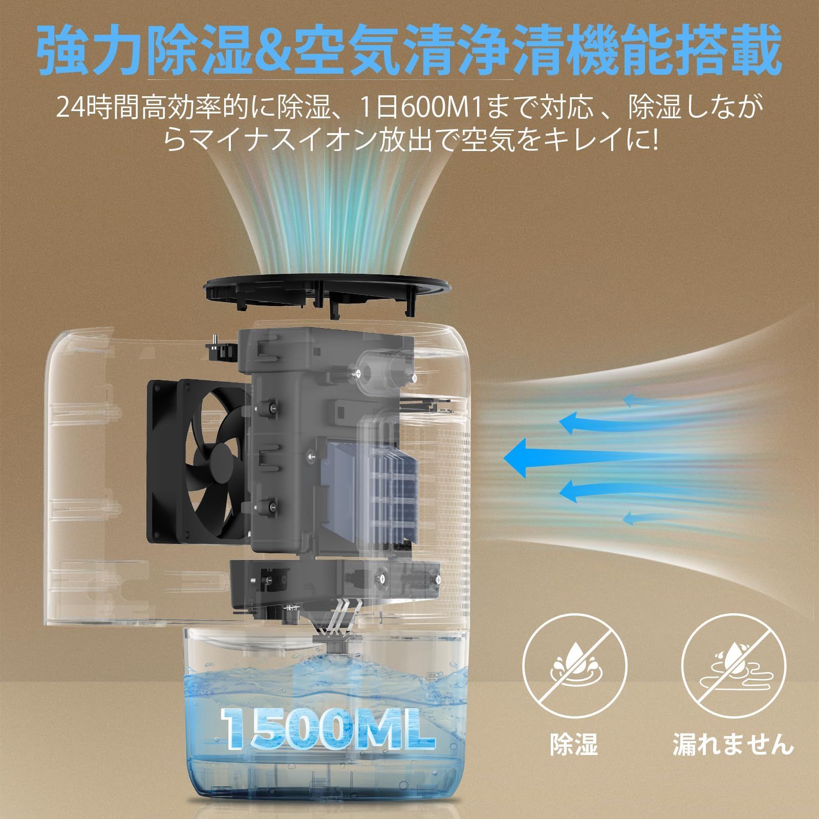 ダブルペルチェ式で除湿量UP ✨除湿機 小型 除湿器 2.5L マイナス 