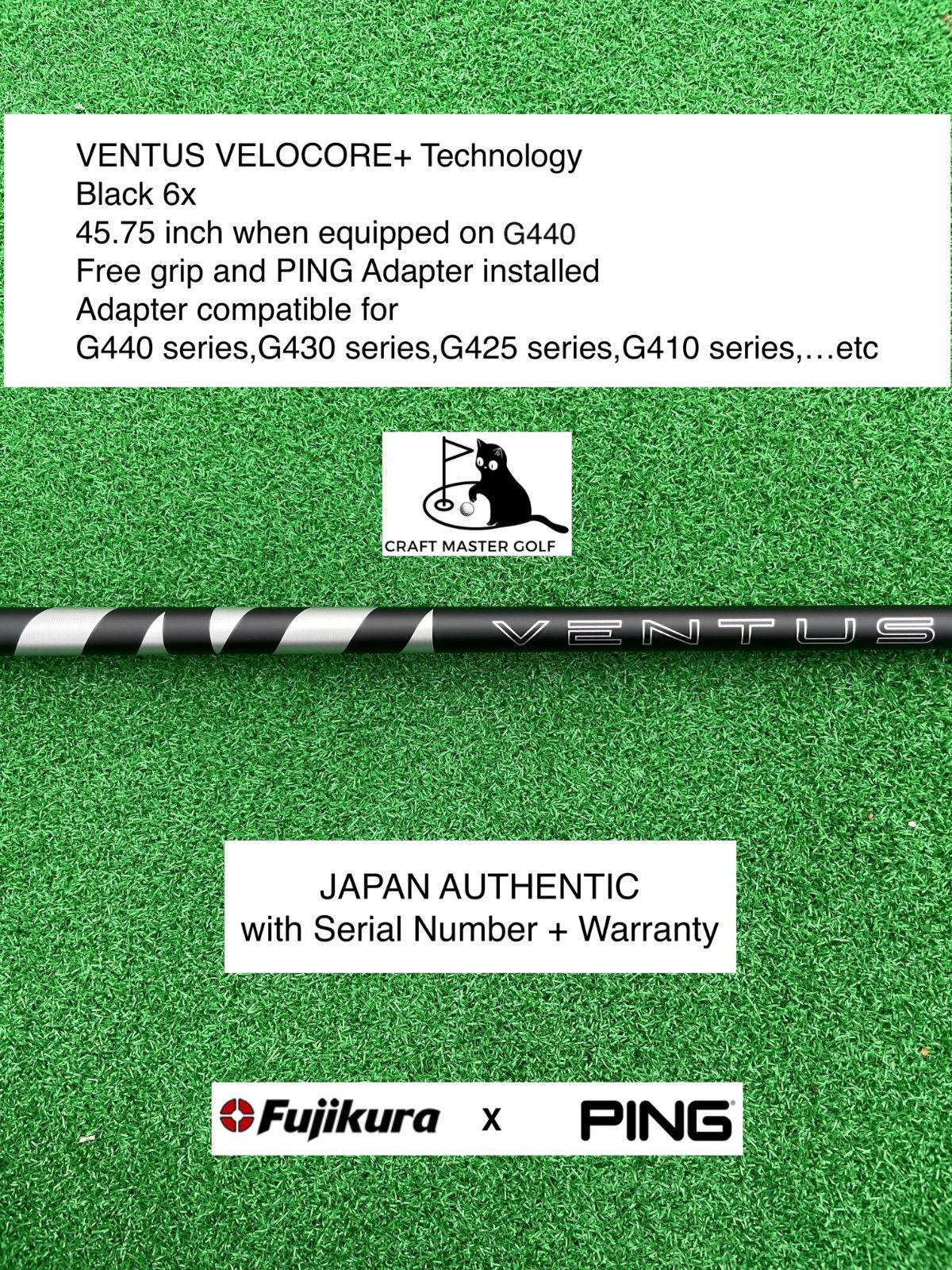 Fujikura VENTUS VELOCORE+ Black for PING 6X VENTUS BLUE 6X Fujikura VENTUS VELOCORE+ Black for PING 6X VENTUS BLUE 6X