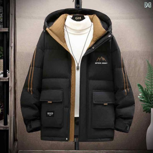 [4XL]春 コーデ メンズ  服 シンプル ファッション オシャレ 大人 かっこいい 大きいサイズ ストリート 紳士服 冬 コットンコート コットン ジャケット カジュアル ダウン