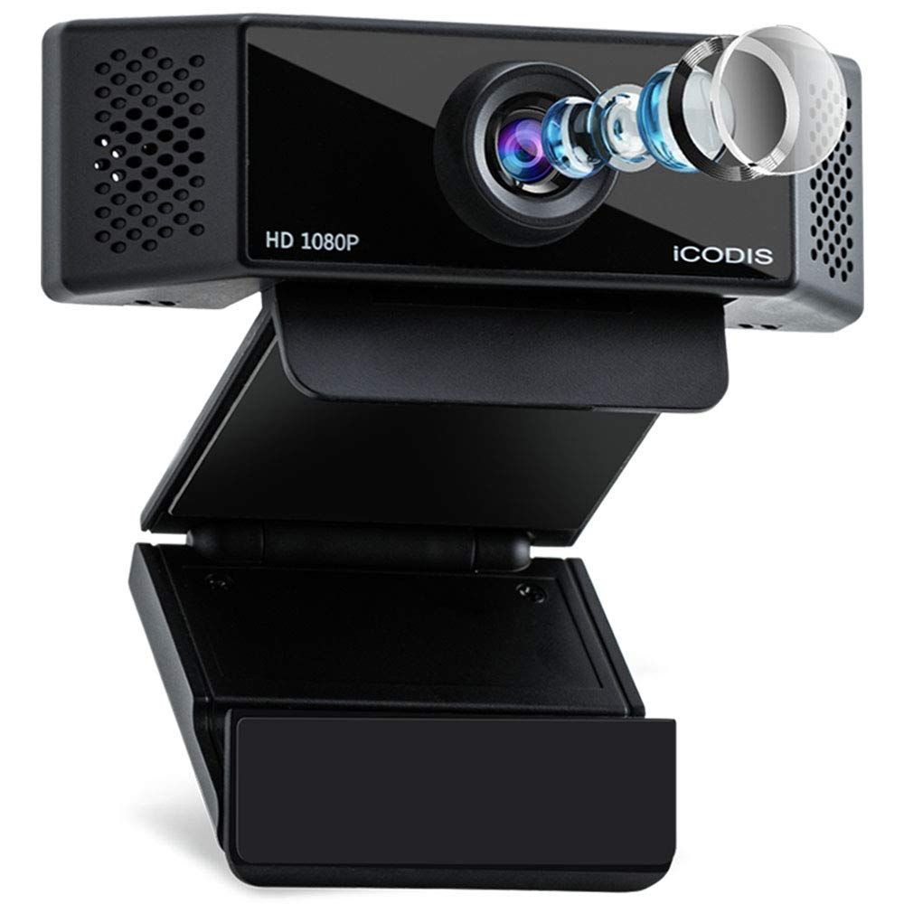 【特価商品】Webカメラ フルHD:200万画素 1080P PCカメラ H.264圧縮技術 30FPS ウェブカメラ 広角Webカメラ 内蔵マイク iCODIS 小型 ブラック
