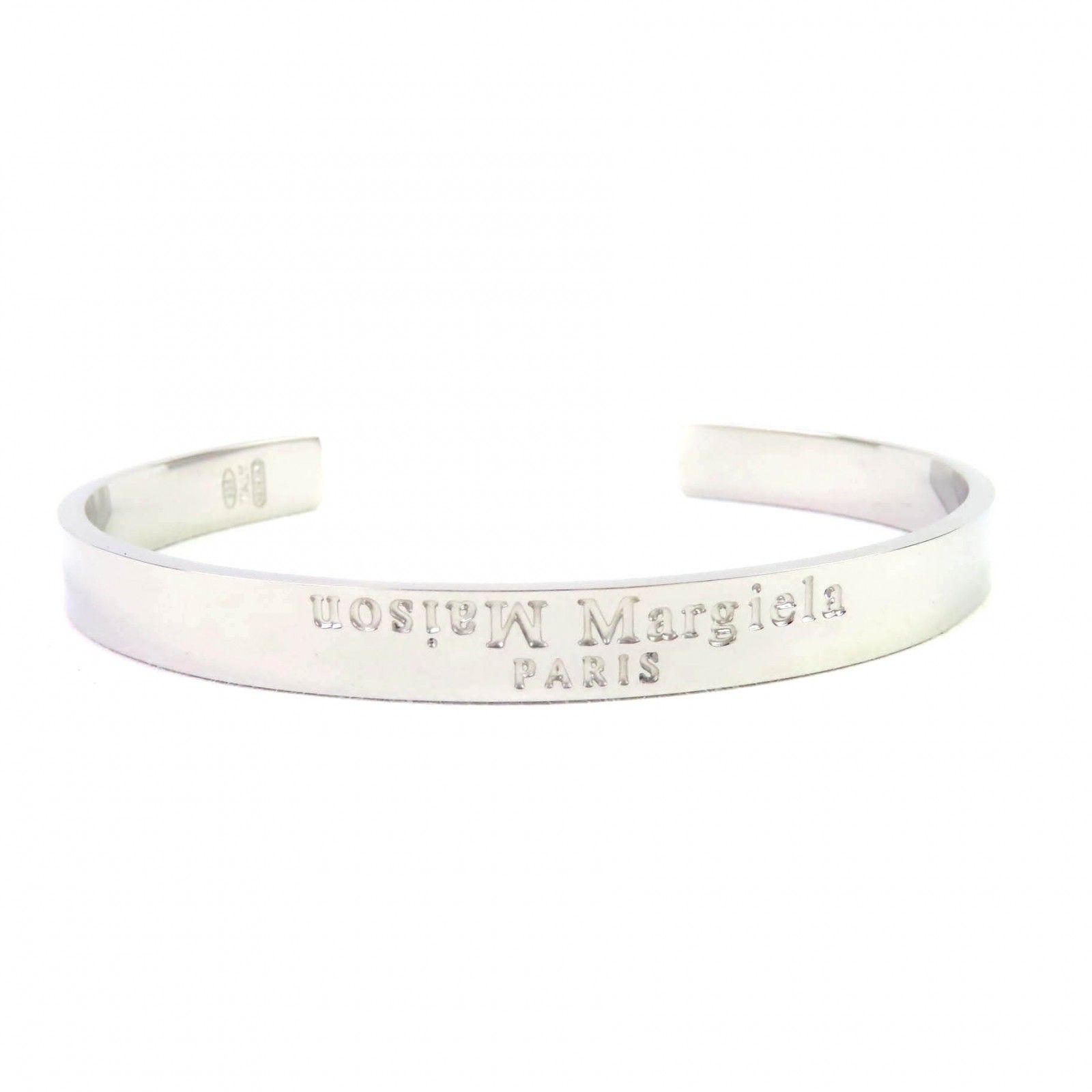 Maison Margiela メゾンマルジェラ 2658AR SV925 反転ロゴ ブレスレット バングル シルバー き イタリア製 重量15.18g レディース
