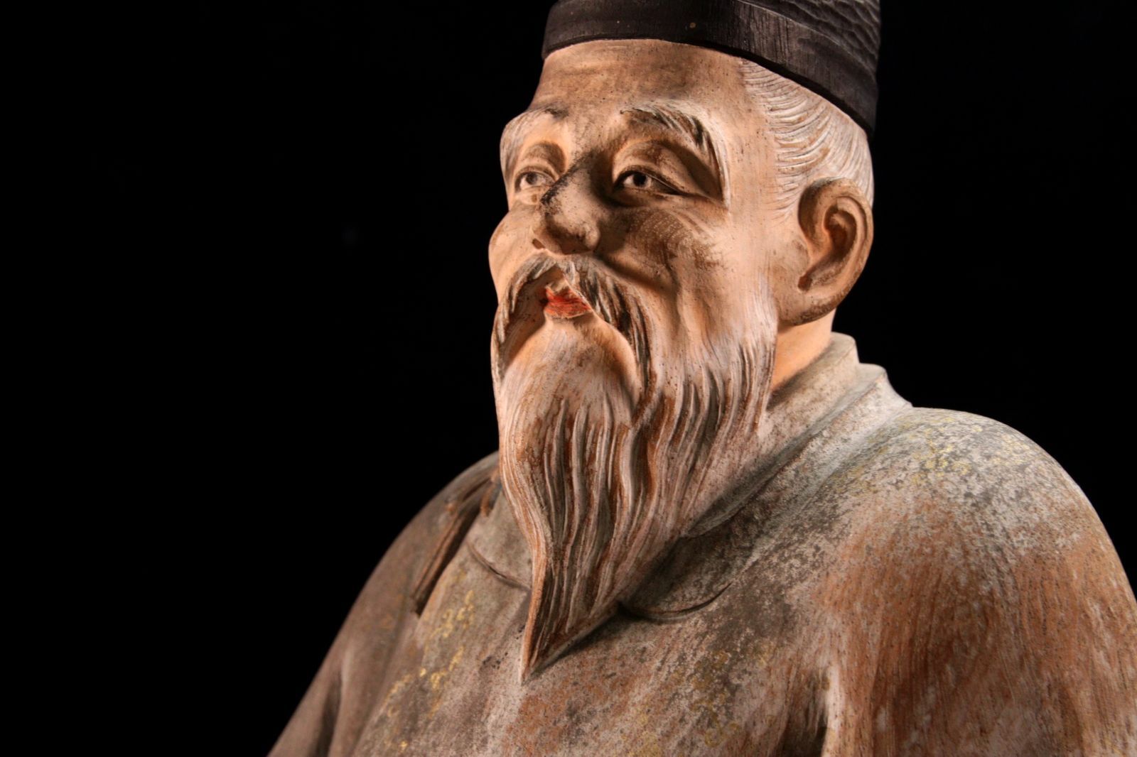 Yahoo!オークション - 「柿本人麻呂像」木彫 神像 頓阿法師