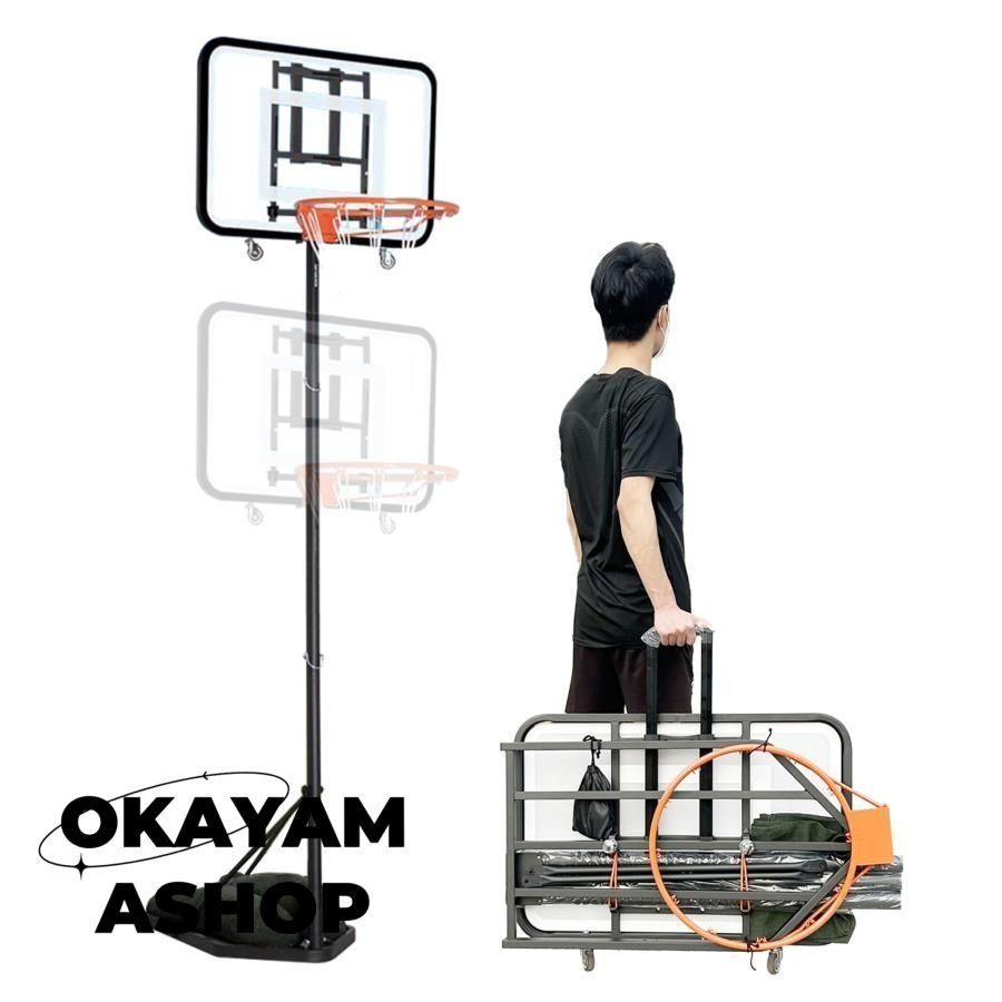 送料無料 バスケットゴール 屋外 バスケゴール 室内 ポータブル キャスター付き バスケットボールフープ 移動式 4段高さ調節 移動に
