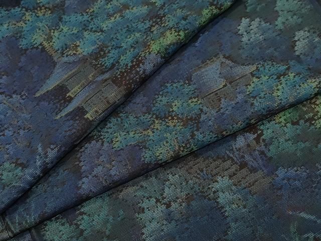 平和屋着物●本場大島紬　9マルキ　風景草木文　正絹　逸品　CAAZ0902vf 平和屋着物○本場大島紬 9マルキ 風景草木文 正絹 逸品 CAAZ0902vf 平和屋