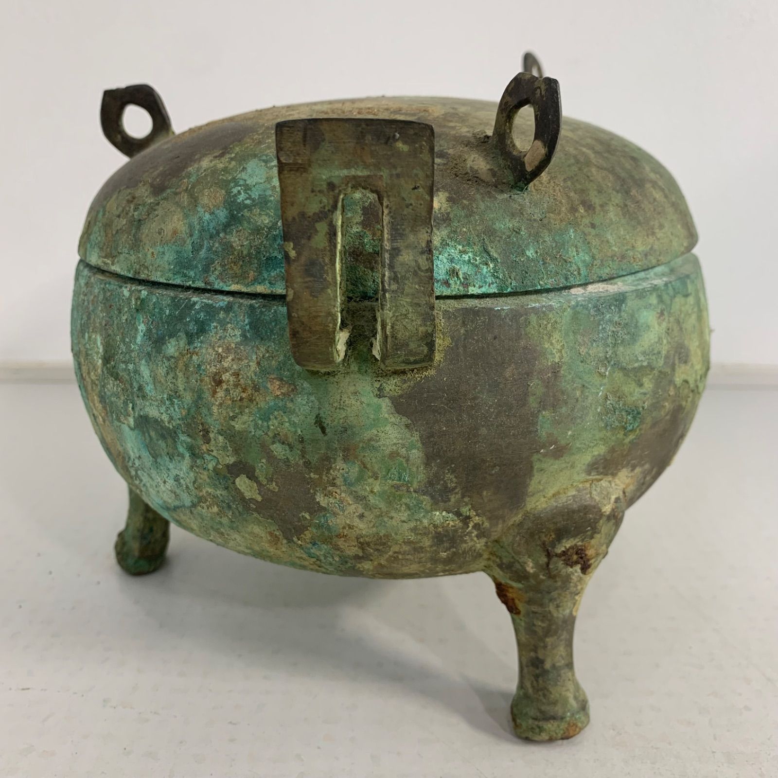 中国 漢代 漢時代 青銅鼎 銅器 青銅器 香炉 三足 時代物 古美術