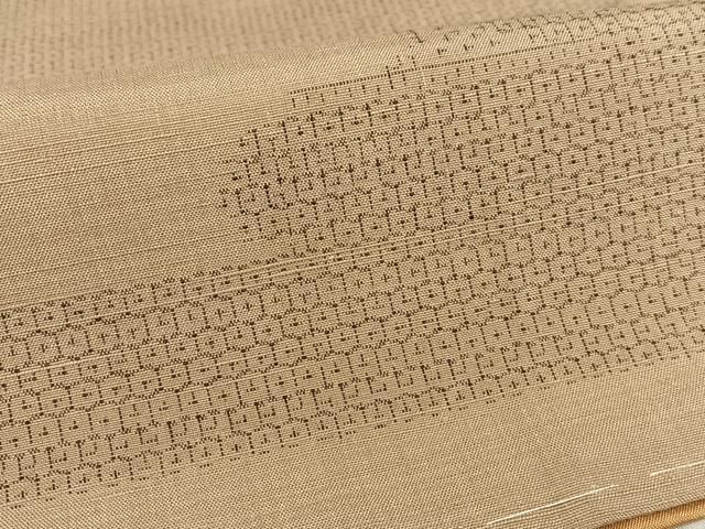 平和屋着物○結城紬 80亀甲 エ霞吉祥文 正絹 逸品 AAAY1953ck