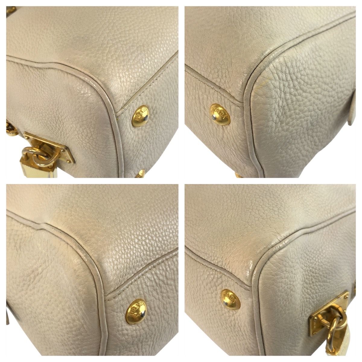 PRADA プラダ　ナイロンパーカー　フード　三角ロゴプレート　ベージュ 美品 PRADA プラダ ヴィッテロダイノ 三角ロゴプレート ベージュ