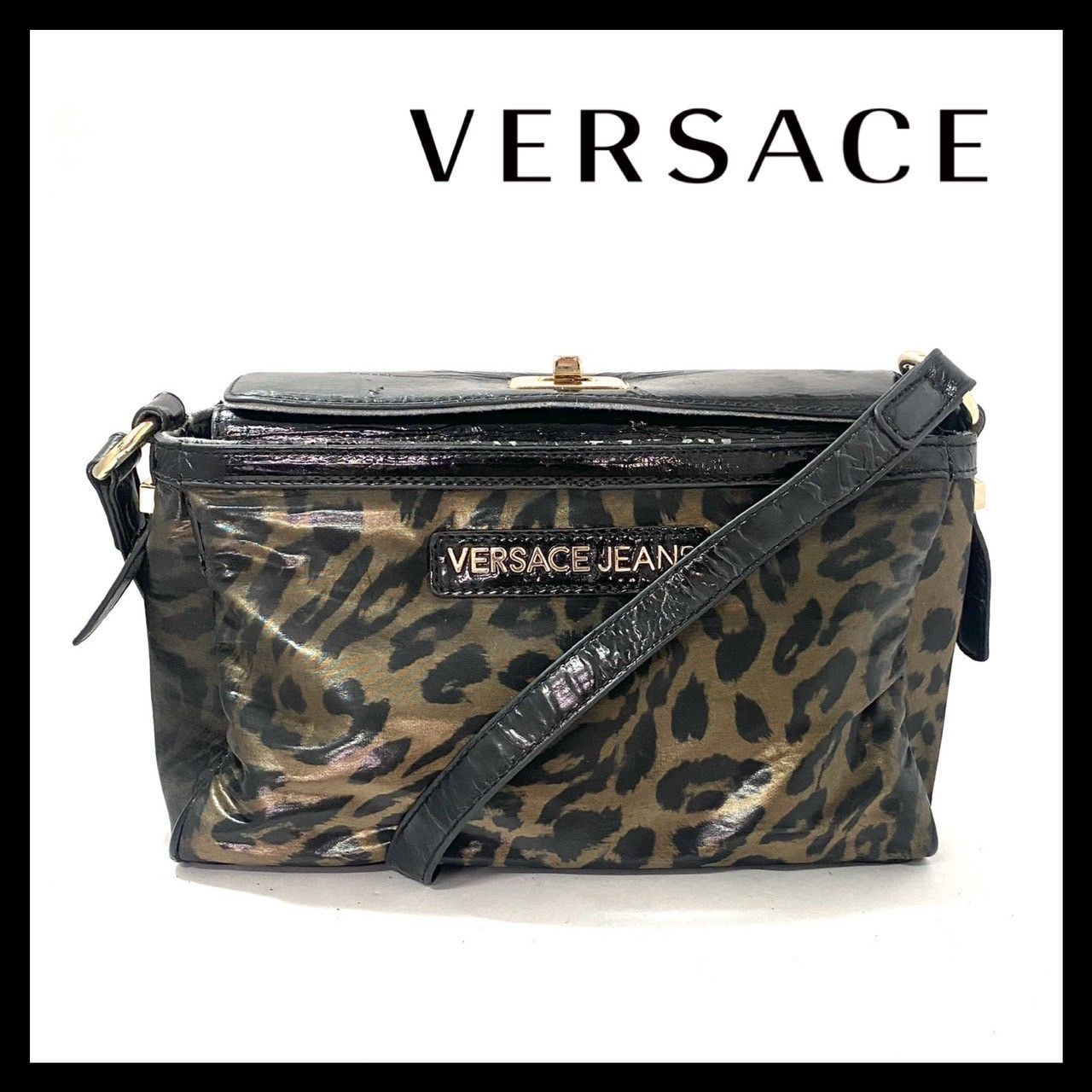 VERSACE JEANS】ショルダーバッグ レオパード ヒョウ柄 ナイロン 