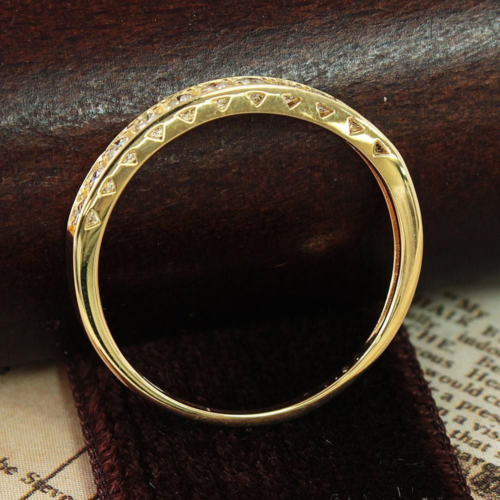 ギラギラ！最高ハートキュー 0.3ct ダイヤモンド K18 yg リング 鑑別