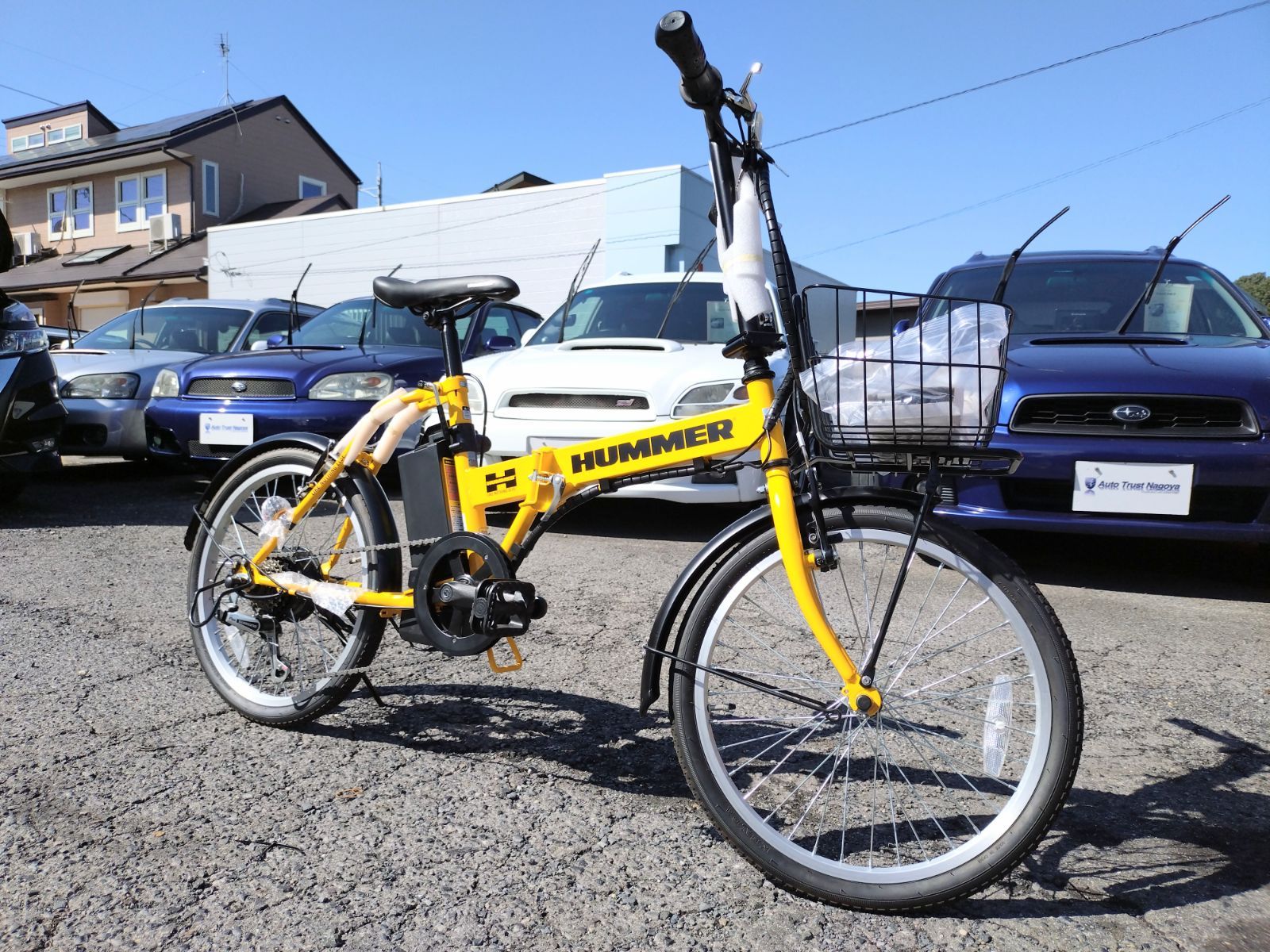 メルカリshop出店記念 特選B級祭 HUMMER 20インチ 折り畳み電動アシスト自転車 Newバージョン メーカー１年保証 定番イエロー k469