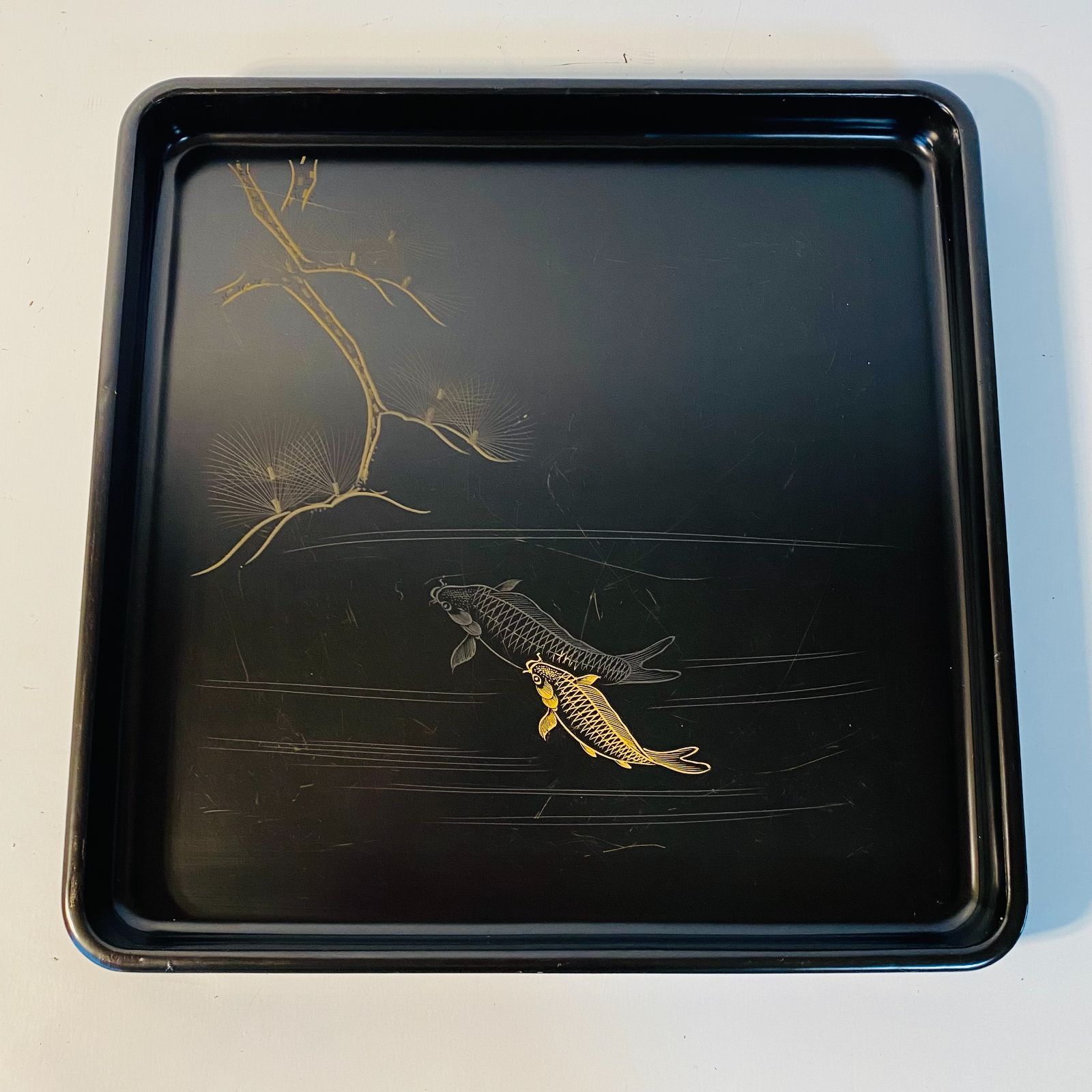 御膳 木製 漆器 松鯉絵 金蒔絵 10客セット 膳 お膳 会席膳 懐石膳 和柄 御膳 木製 漆器 松鯉絵 金蒔絵 10客セット 膳 お膳 会席膳