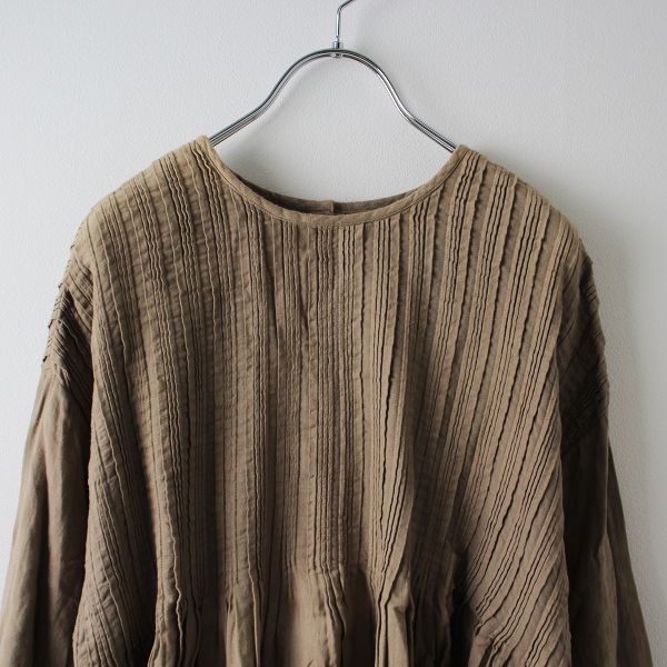 maison de soil メゾンドソイル コットン ピンタック フレアブラウス 1