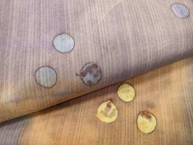 平和屋着物○全通柄袋帯 紬地 臈纈染め 抽象文 正絹 逸品 CAAT8378hy  