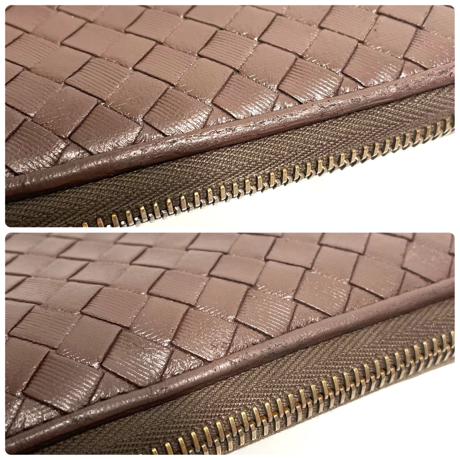 Bottega Veneta ボッテガ ヴェネタ イントレチャート 長財布 ブラウン