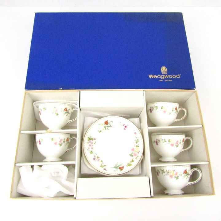 ウェッジウッド ミラベル ティーカップ ソーサーセット 5客入り 花柄 食器 ブランド レディース Wedgwood