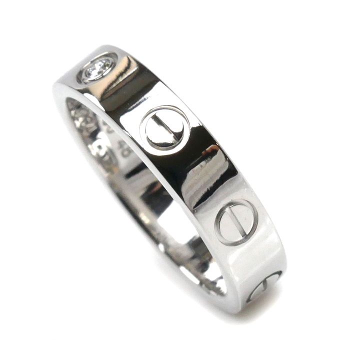 CARTIER カルティエ K18WG ホワイトゴールド ミニラブ 1Pダイヤ リング 