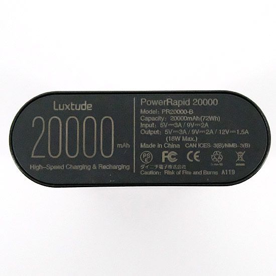 【新品(開封のみ)】 Luxtude　PD対応 20000mAh モバイルバッテリー PD20000B bn:5] 【新品(開封のみ)】 Luxtude PD対応 20000mAh モバイル