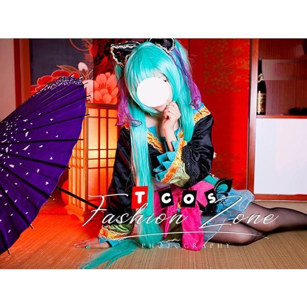 ◆VOCALOID 初音ミク歌姫プロジェクト2 風 花魁の着物 PROJECT DIVA2 コスプレ衣裝 ウィッグ コスチューム cosplay ハロウィン 仮