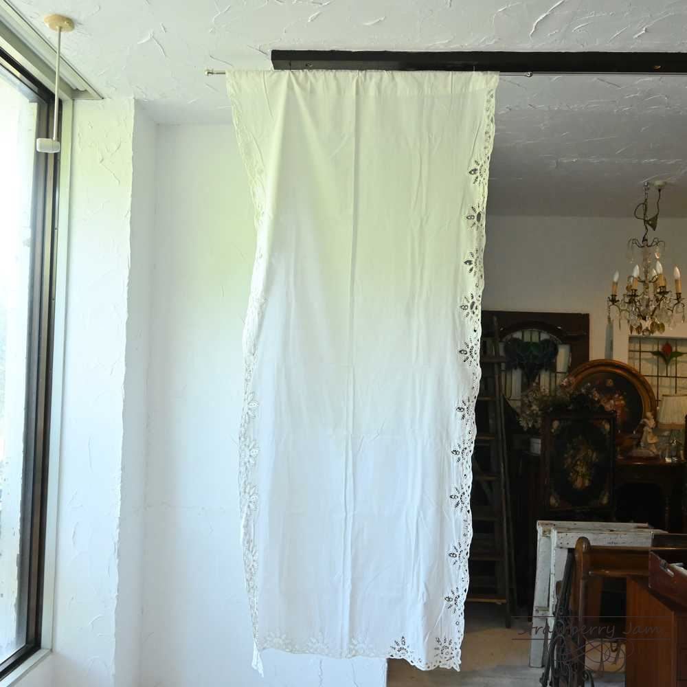 ILI-52 フランスアンティーク カーテン カーテンレース バテンレース タブカーテン インテリア コットン フランス