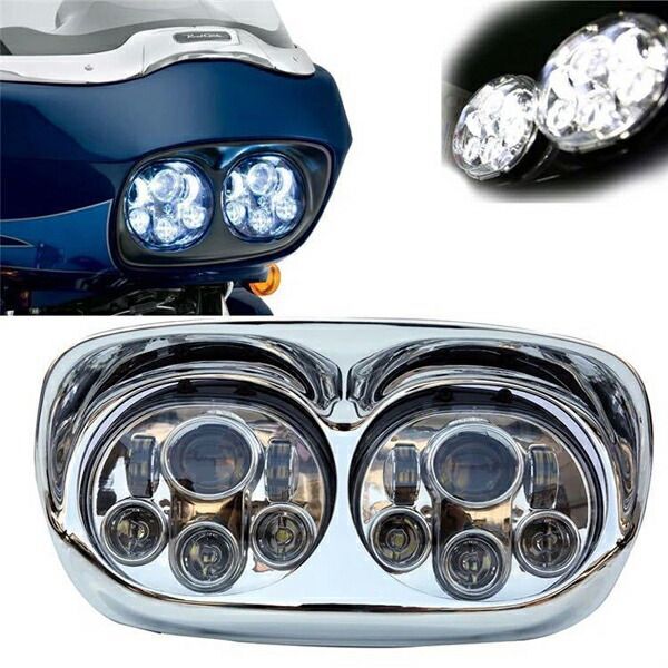 ハーレー ロードグライド LED ヘッドライト ハーレーダビッドソン Road Glide FLTRU FLTRX FLTRXSE FLTRX FLTR EFI FLTRI クローム