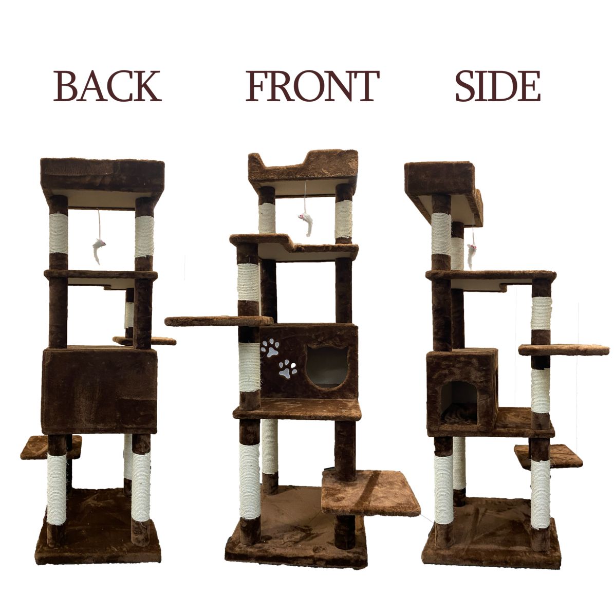 キャットタワー 大型 ハイタイプ ブラウン 組み立て式 猫 ねこ ネコ ハンモック