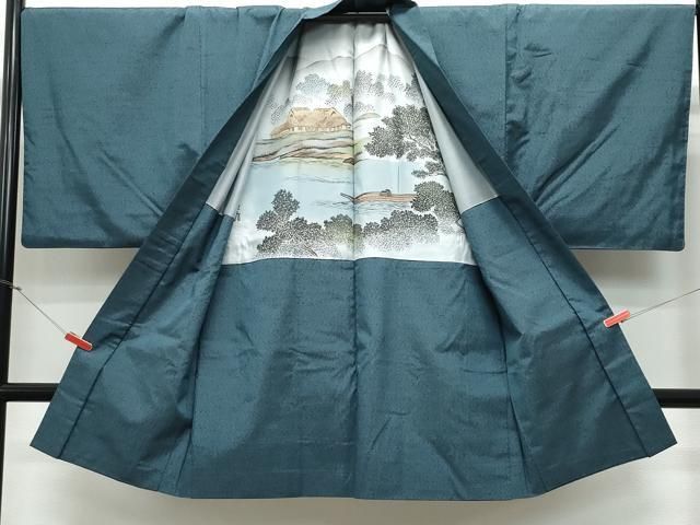 平和屋着物○男性 本場大島紬 アンサンブル 薩摩結城 百入茶色 正絹  