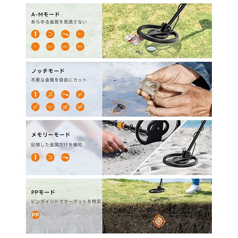 SUNPOW 金属探知機 防水 高感度 ハンディ 軽量 宝探し ゴールド検出器 干渉防止機能付き ピンポインター 初心者向け 大人用 子供用 日本語説明書付き OT-MD13 0 WWW_OLIVIERBERNSTEIN_COM