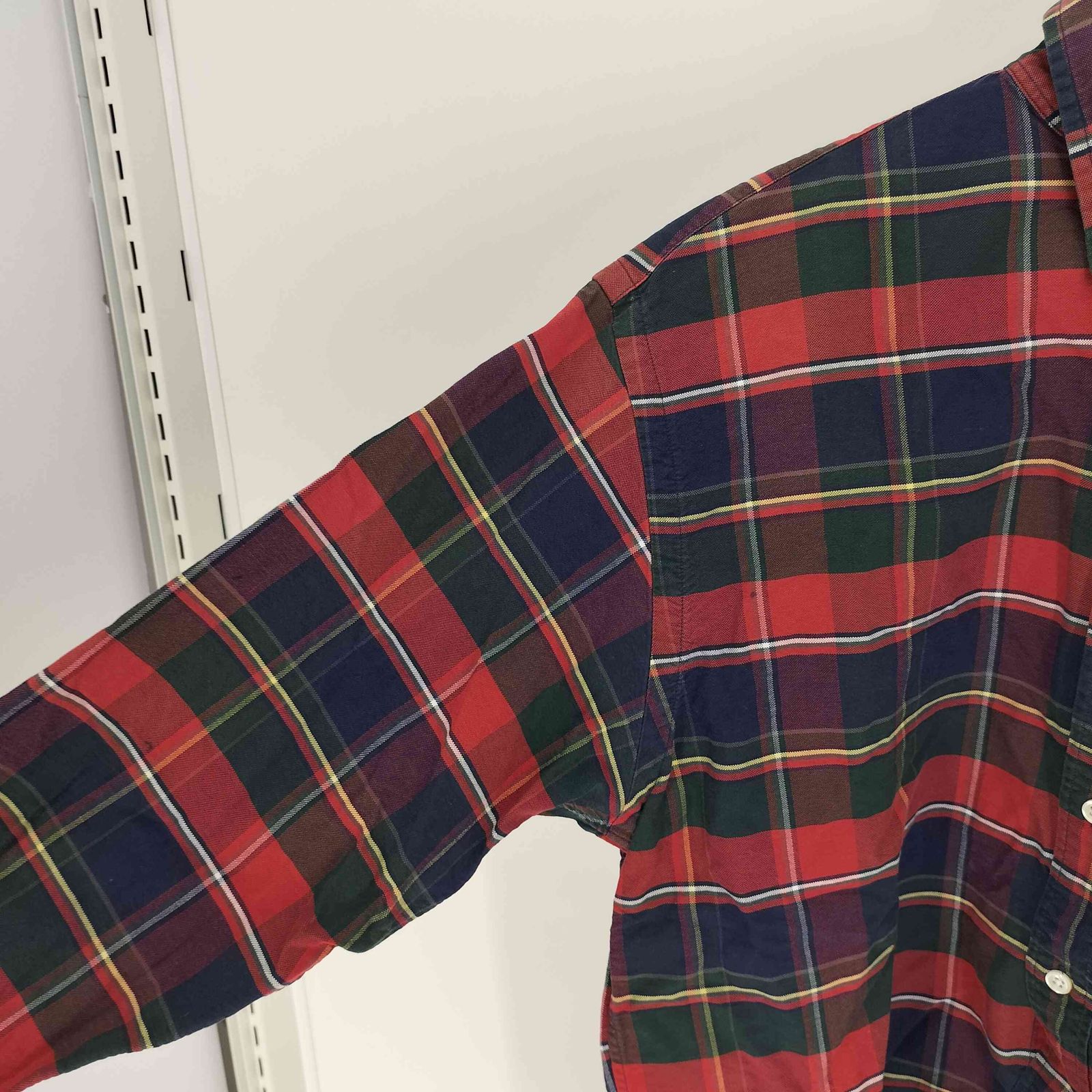 【90s】ラルフローレン／チェックシャツ　刺繍ロゴ　MCMEEL　ヴィンテージ 古着–90's～ RALPH LAUREN ”MCMEEL” L/S チェック シャツ