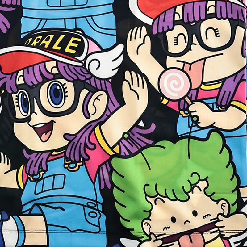 アラレちゃん　総柄　tシャツ 平成アニメ ドクタースランプアラレちゃん 総柄 長袖カットソー 110cmの通販
