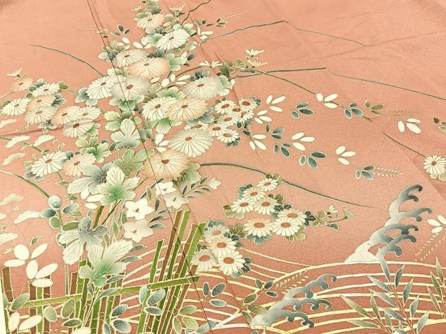 平和屋着物□夏物 訪問着 絽 竹間道 金彩 逸品 tx7148 金彩 暈