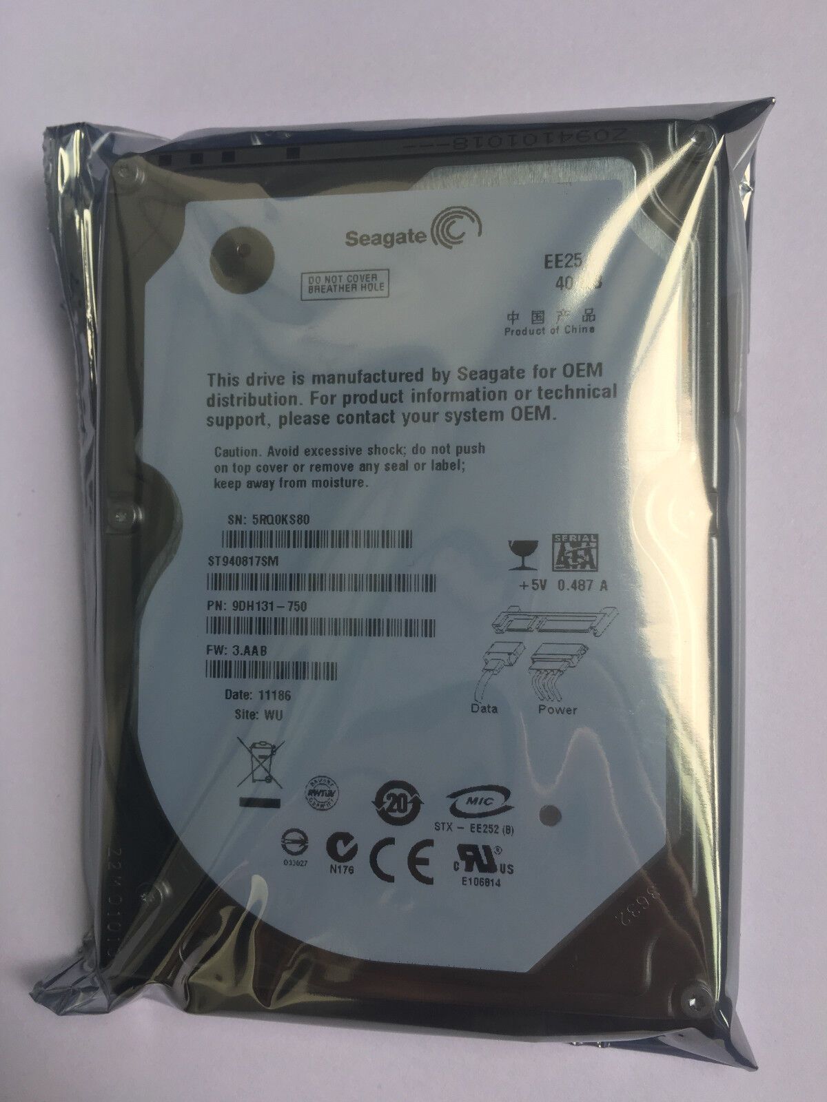 Seagate EE25.2 ST940817SM 40GB HDD Hard drive 5400RPM 2.5