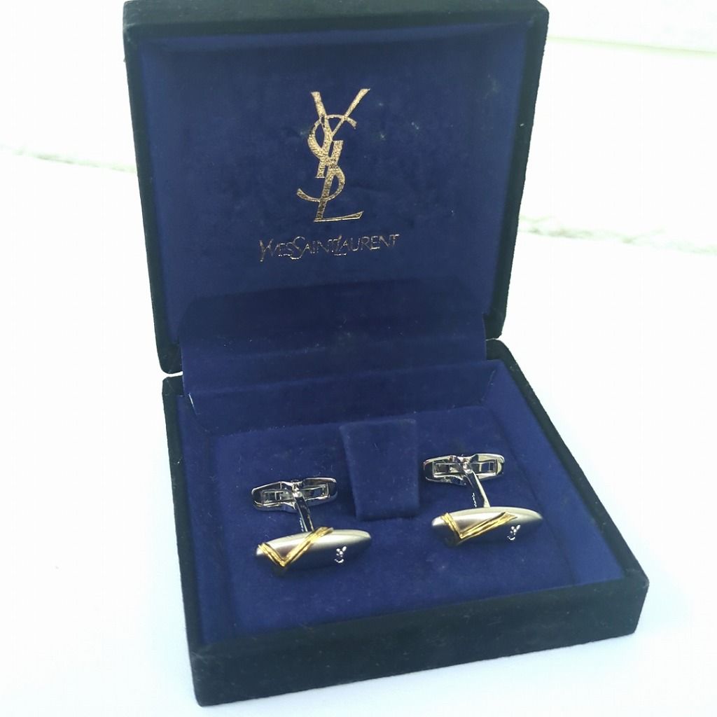 YSL イヴサンローラン カフリンクス カフスボタン シルバー