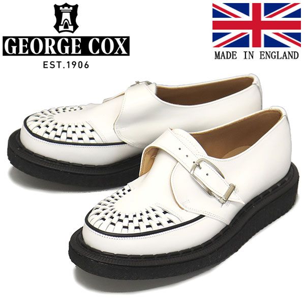 GEORGE COX (ジョージコックス) HAMILTON ALASKA IVC ラバーソール レザーシューズ 031 WHITE gc UK5.5-約24.5cm