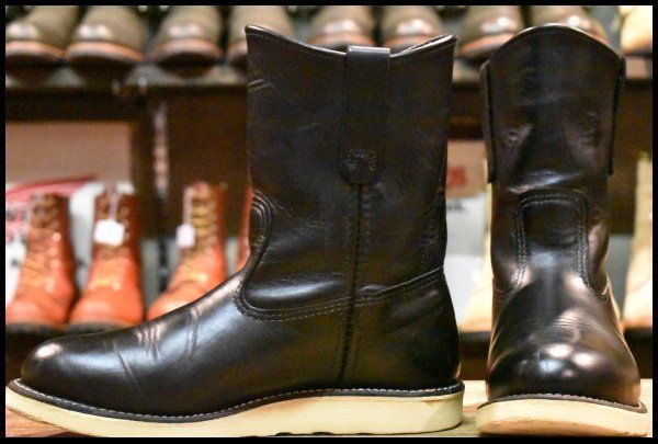 レッドウィング　ペコスブーツ8169ブラッククローム8 レッドウィングRED WING ペコス8169 黒8E 96年製箱付
