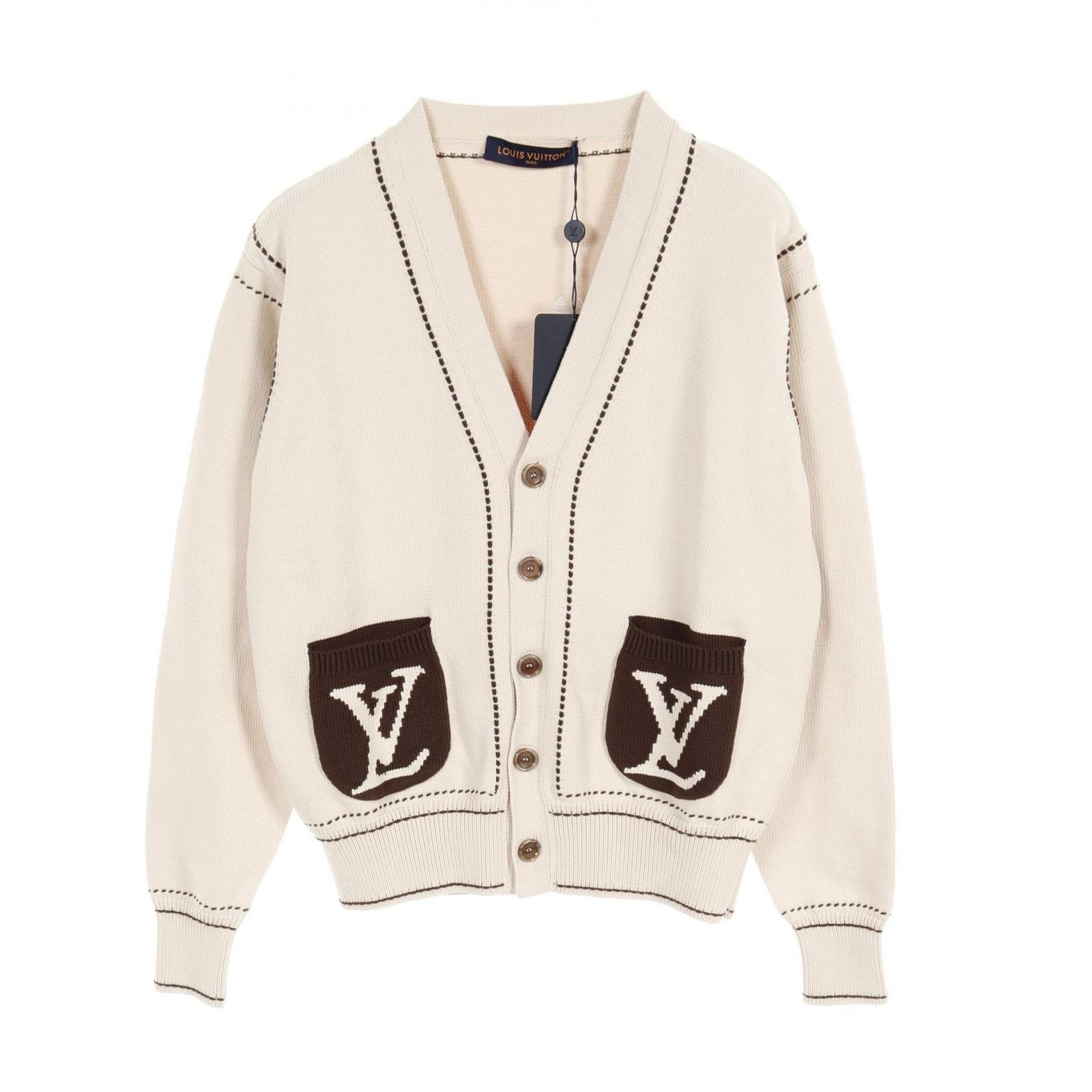 ルイ・ヴィトン LOUIS VUITTON カーディガン LVロゴ コットン LVロゴ 