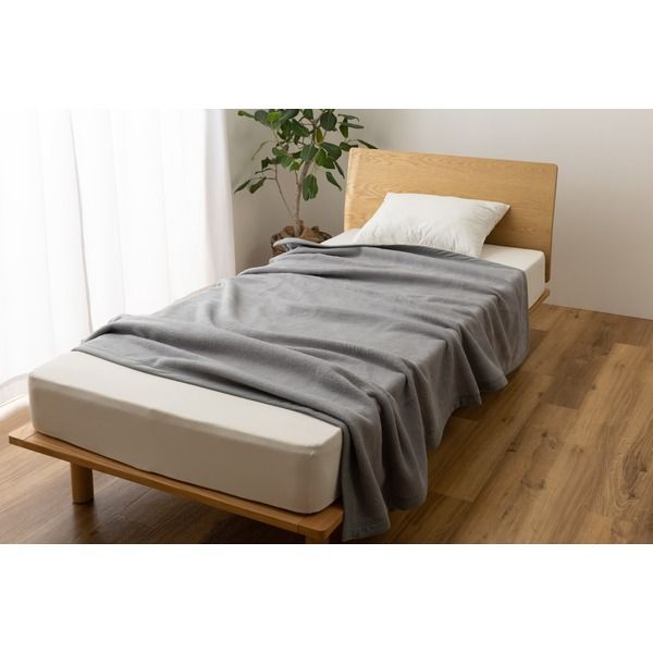 毛布 寝具 シングル 約140×200cm グレー シルク100％ 日本製 吸湿