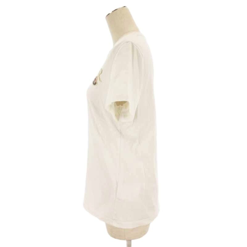 モンクレール MONCLER GIROCOLLO Tシャツ カットソー 半袖 クルーネック ロゴ プリント コットン ホワイト S