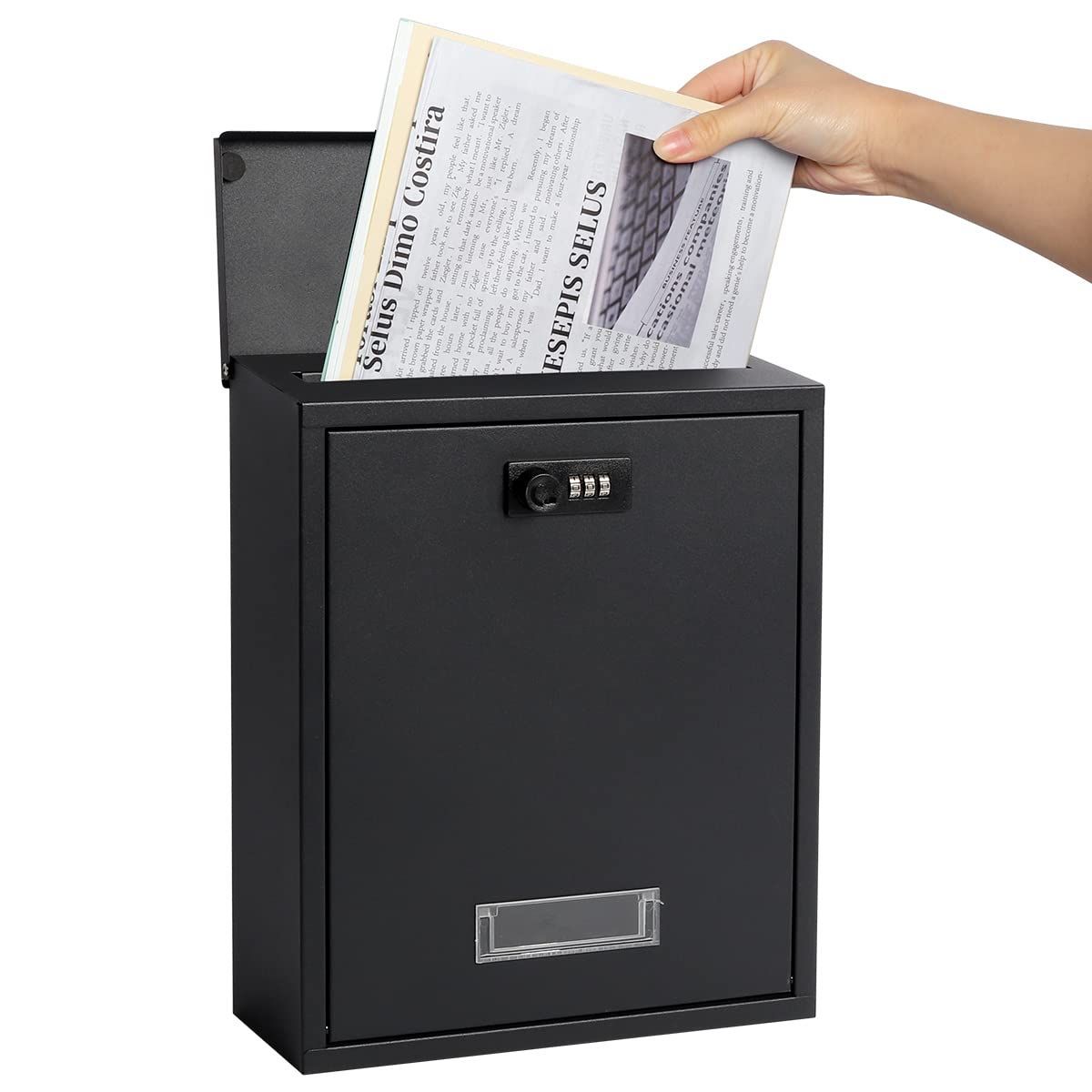 大容量 玄関 おしゃれ郵便受け A 対応 家庭用受け箱 ダイヤル式 壁掛け メールボック 02-ダイヤル 郵便ポスト Lysmics