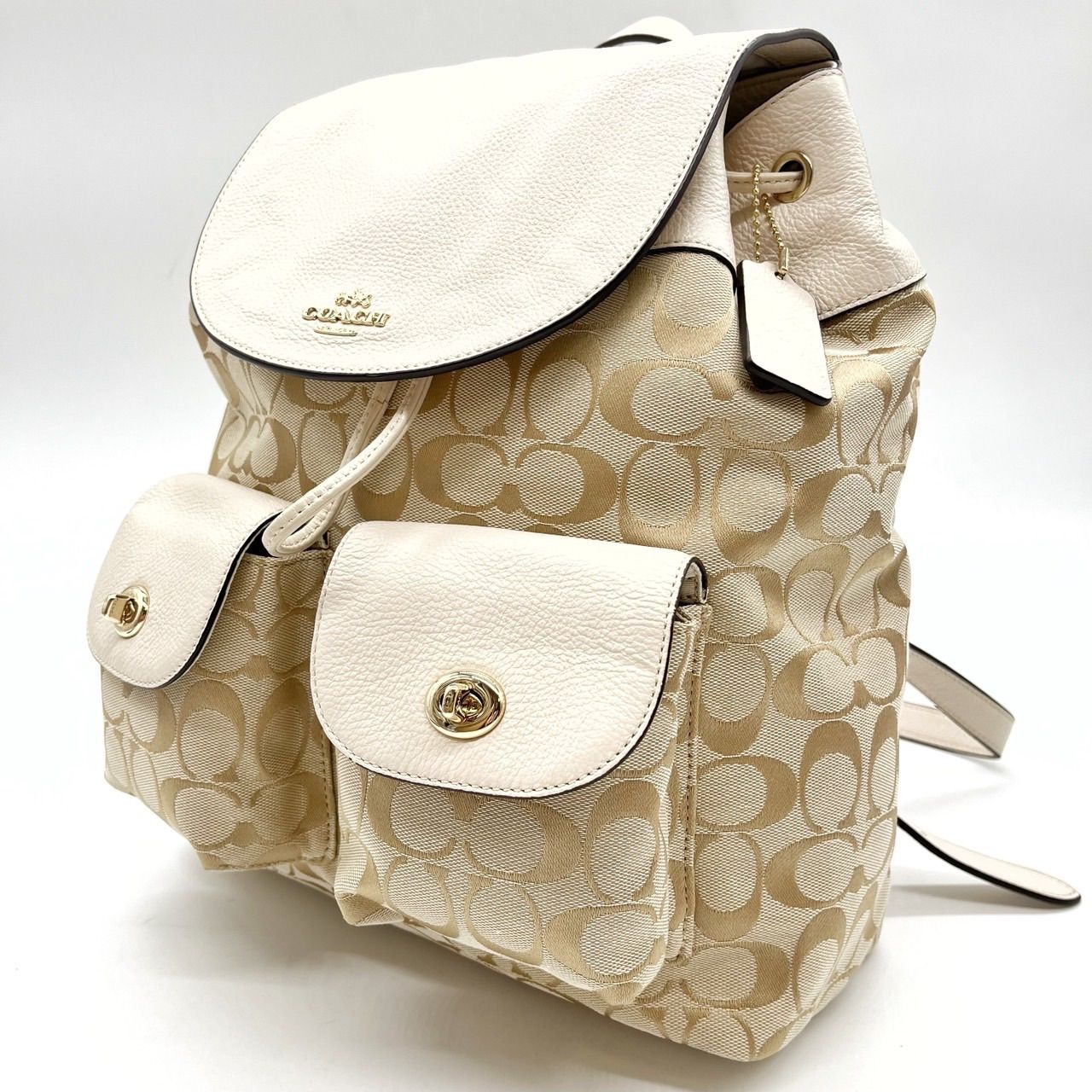 最終価格】コーチ白レザーリュック COACH ホワイトレザーバックパック