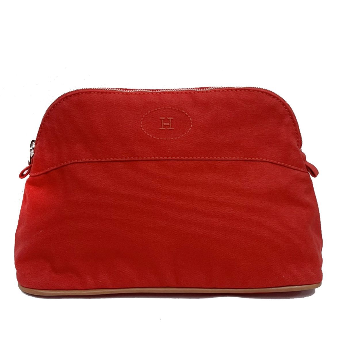 HERMES エルメス ポーチ ボリード MM コットン 赤 レッド 62KA990