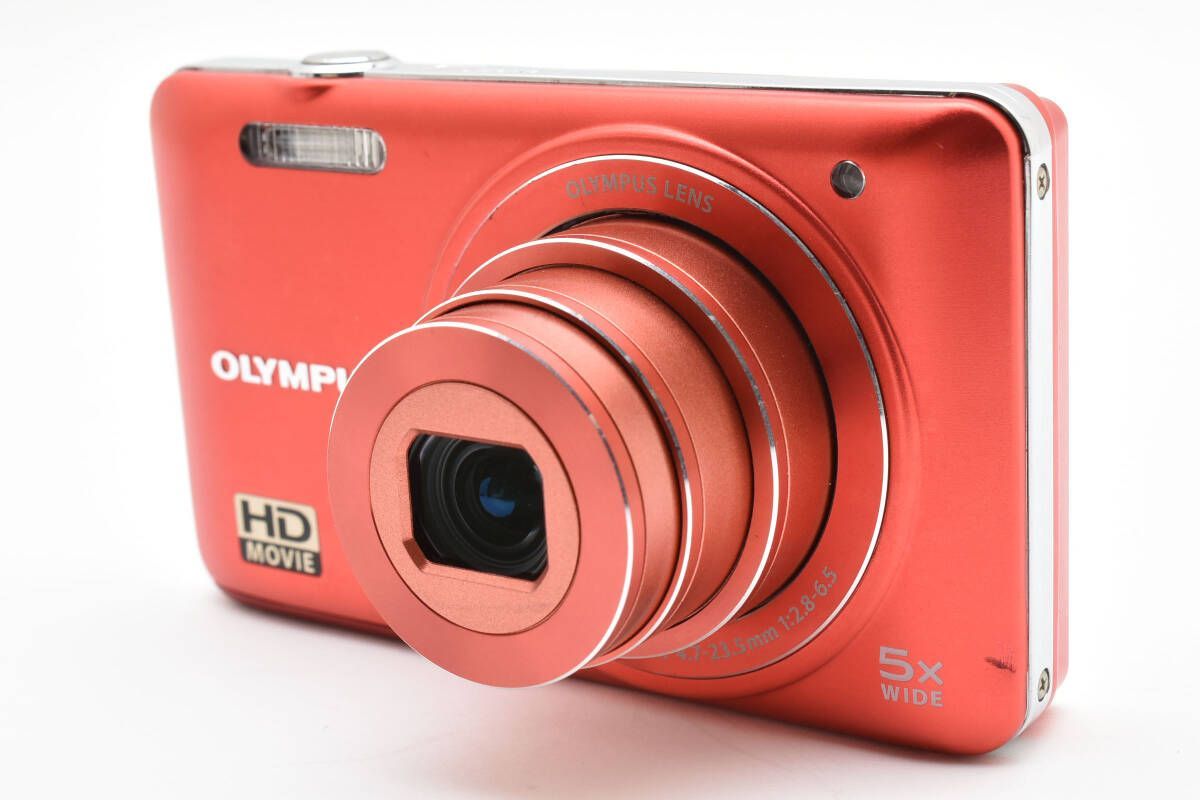 中古】OLYMPUS デジタルカメラ VG-145 オレンジ 1400万画素 広角26mm