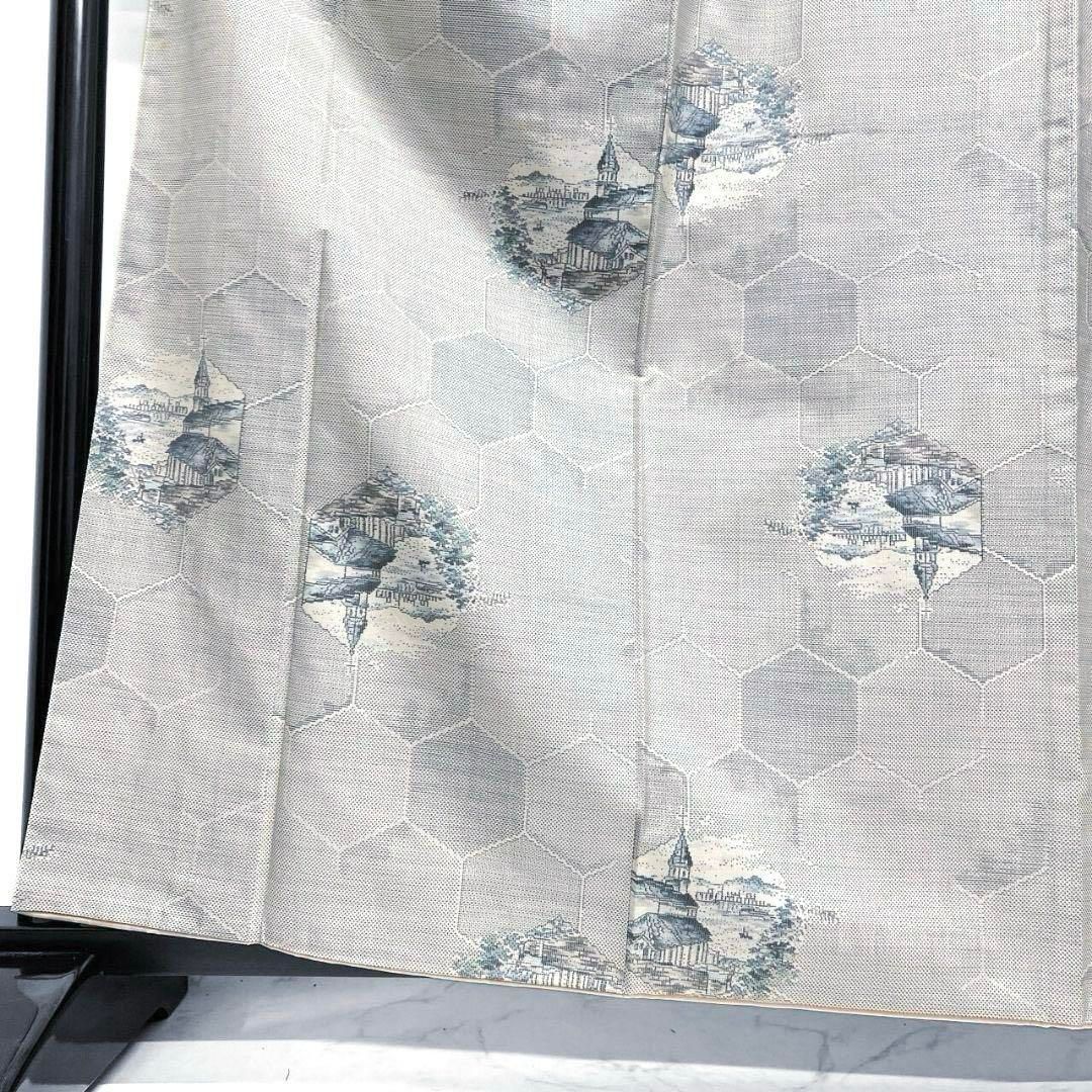 平和屋着物▽上質な小紋 単衣 吉野間道 正絹 逸品 AAAW7853fy 真綿紬