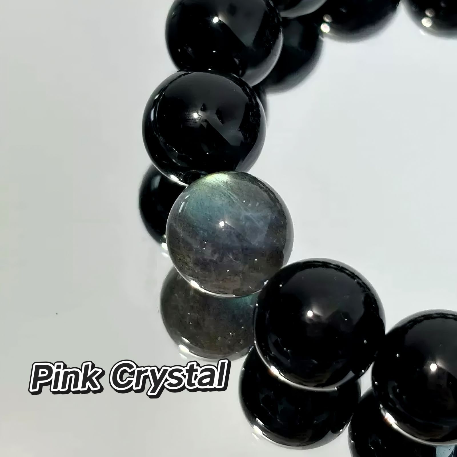 巳（蛇)年守護ブレスレット｜黒曜石×ムーンストーン（12mm・干支厄除け限定） 巳（蛇)年守護ブレスレット｜7Aグレード黒曜石×ムーンストーン