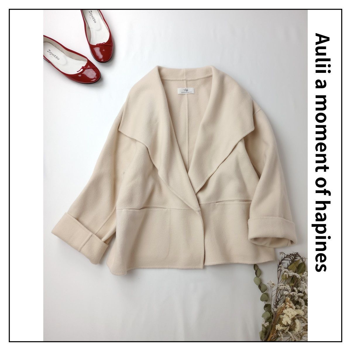 Aulii a moment of hapines ショールカラーコート Aulii a moment of hapines アウリィアモーメントオブハピネス
