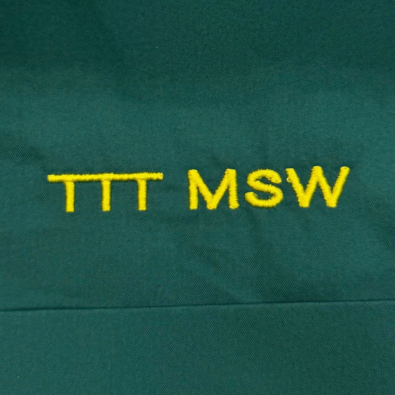 新品 未使用 TTT MSW 2024SS パイピング 半袖シャツ グリーン M 参考上代37400円 未使用品 TTT MSW 24SS Button down shirt ボタン